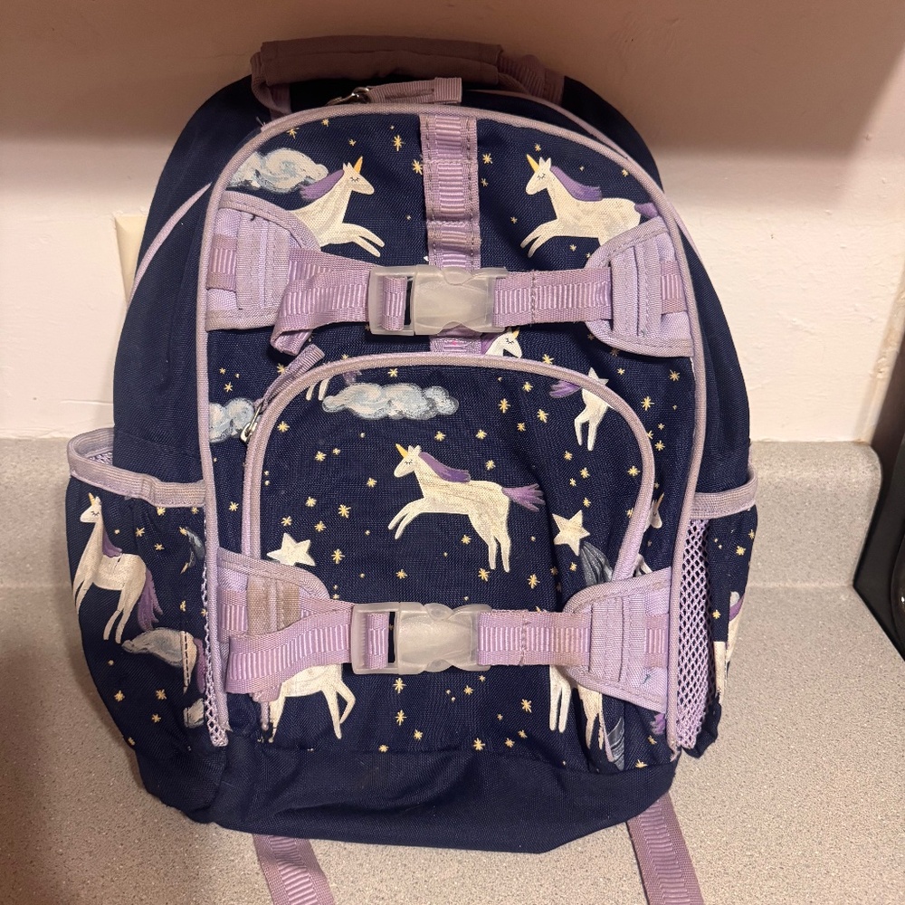 Pottery Barn Kids Navy Unicorn Backpack Mackenzie Glow-in-the-Dark Backpack